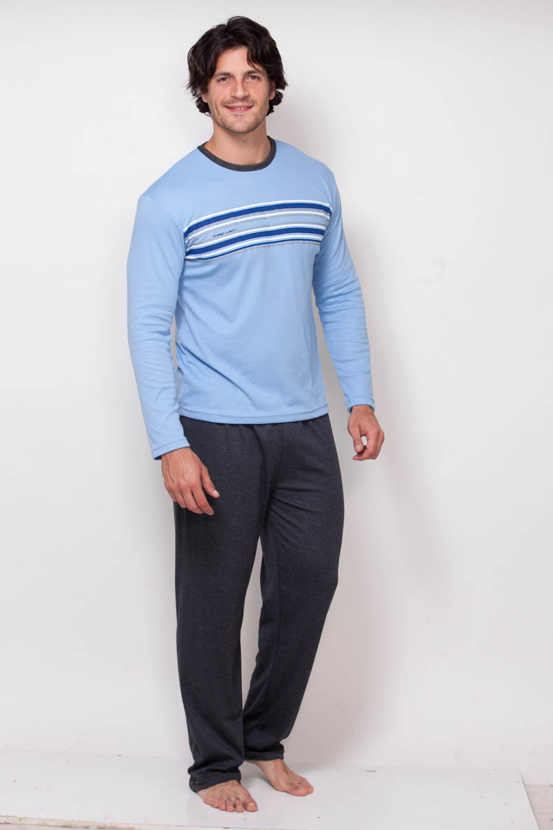 Pijama Niña Manga Larga Franela Ovejas Aqua